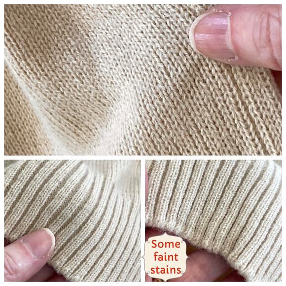 Sears VINTAGE JR Bazaar Sweater Juniors S Fair Isle Beige Burgundy Blue Button - Picture 6 of 7